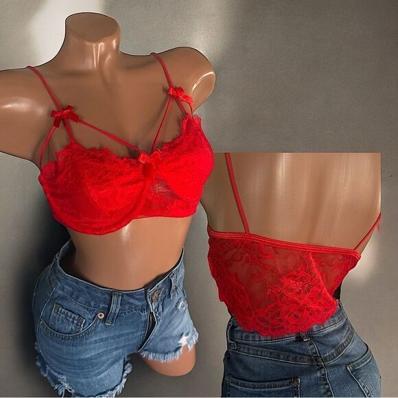 Buy One, Get One l Lacey Bralette l Underwire Black, Red, Hot Pink l M/L l NWOT - Picture 1 of 8